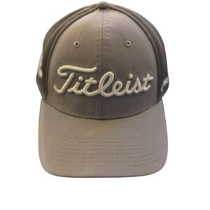 Titleist Adult Tour Performance Golf Hat FJ Pro V1 Gray White M/L Mesh Canvas